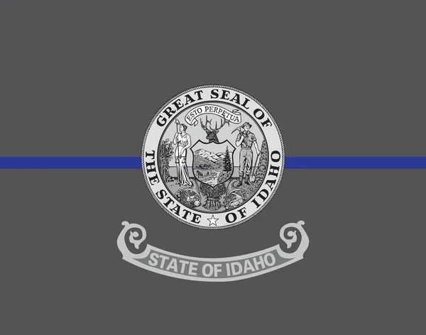 Top View Blue Line Flag Idaho State Usa United States — 图库照片