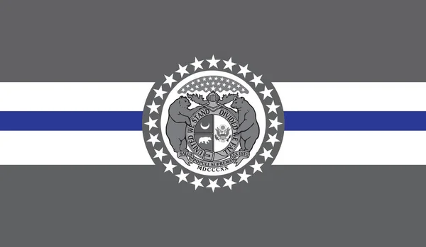 Top View Blue Line Flag Missouri State Usa United States — Stock Fotó