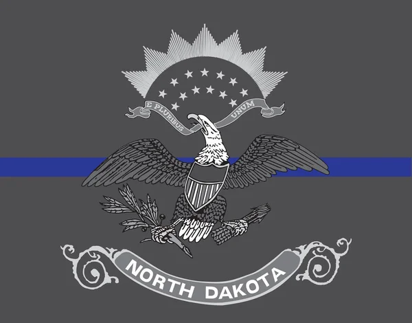 Vista Superior Bandeira Linha Azul Estado Dakota Norte Eua Estados — Fotografia de Stock