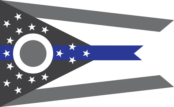乌萨州俄亥俄州蓝线旗的最高视图 美利坚合众国的警旗 没有旗杆 平面设计 国旗背景 — 图库照片