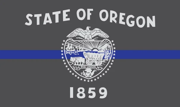 Top View Blue Line Flag Oregon State Usa United States — 图库照片
