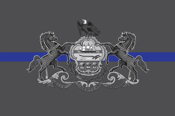 Bovenaanzicht Van Blauwe Lijn Vlag Van Pennsylvania Staat Usa Verenigde — Stockfoto