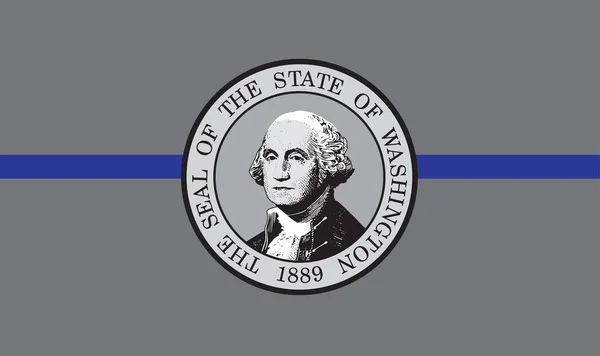 Top View Blue Line Flag Washington State Usa United States — 图库照片