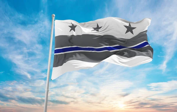 Blauwe Lijn Vlag Van Het District Van Columbia Staat Usa — Stockfoto