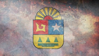 Quintana Roo, Meksika bayrağının en üst görüntüsü. Grunge desenli retro bayrak. Amerika Birleşik Devletleri Vatansever ve Seyahat Konsepti. Bayrak direği yok. Uçak tasarımı, tasarım. Bayrak arkaplanı