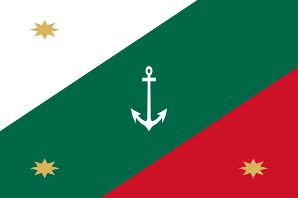 Vista Superior Bandeira Naval Jack México Estados Unidos Mexicanos Viagem — Fotografia de Stock