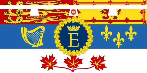 カナダのウェセックス伯爵エドワード王子の王立標準の旗のトップビュー カナダの愛国者と旅行の概念 旗竿はない 平面設計 レイアウト 旗の背景 — ストック写真