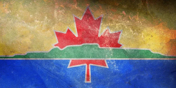 Draufsicht Auf Die Retro Flagge Von Thunder Bay Kanada Mit — Stockfoto
