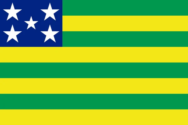 ブラジルの旗ガイアスのトップビュー ブラジル旅行と愛国者の概念 旗竿はない 平面設計 レイアウト 旗の背景 — ストック写真
