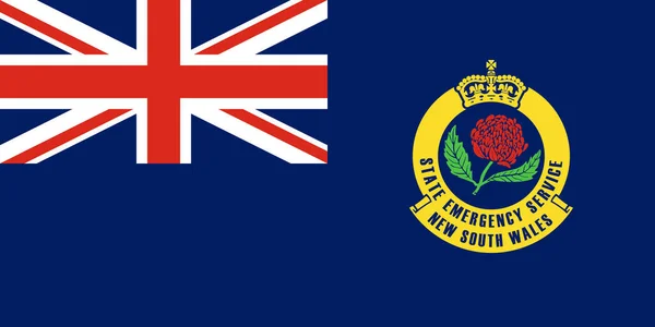 澳大利亚新南威尔士州高级船员协会的旗帜头像 澳大利亚旅行和爱国心的概念 没有旗杆 平面设计 国旗背景 — 图库照片