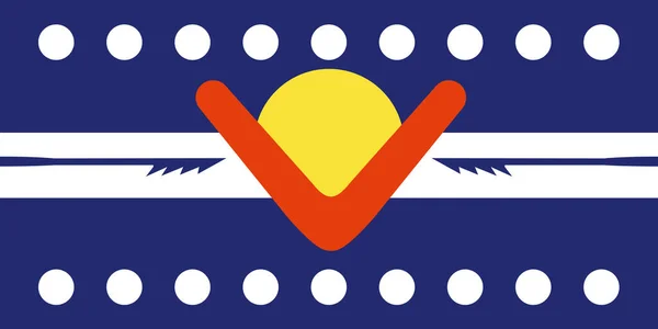 澳大利亚Ngarrindjeri民族国旗的最高视图 澳大利亚旅行和爱国心的概念 没有旗杆 平面设计 国旗背景 — 图库照片