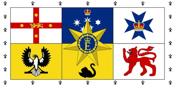 Ovanifrån Flaggan Royal Standard Australien Australien Australiska Resor Och Patriot — Stockfoto