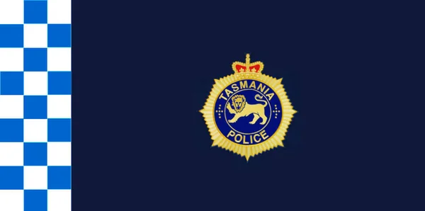 澳大利亚塔斯马尼亚警察的头像 澳大利亚旅行和爱国心的概念 没有旗杆 平面设计 国旗背景 — 图库照片