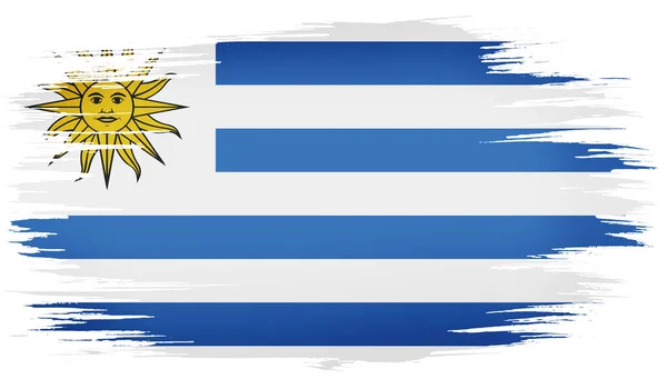 Färgglada Handritade Penseldrag Målade Nationella Flagga Uruguay Mall För Banner — Stockfoto