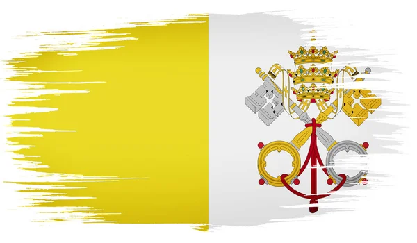 Kleurrijke Handgetekende Penseelstreken Geschilderd Nationale Vlag Van Vaticaanstad Heilige Stoel — Stockfoto