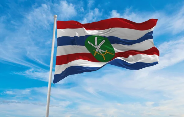 Bandera Onderscheidingsvlag Van Commandant Der Strijdkrachten Netherlands Cloudy Sky Background —  Fotos de Stock