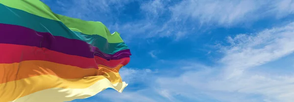 Bandeira Gênero Excemasle Acenando Vento Céu Nublado Conceito Liberdade Amor — Fotografia de Stock