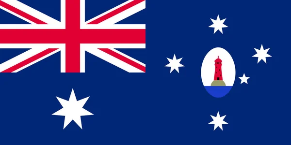 澳洲联邦灯塔服务的旗帜蓝旗全景 澳大利亚旅行和爱国心的概念 没有旗杆 平面设计 国旗背景 — 图库照片