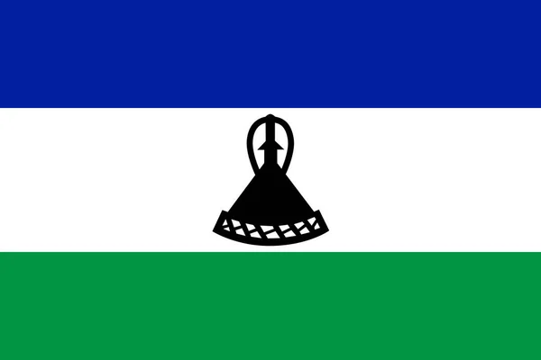 Верхній Вигляд Офіційного Прапора Лесото Патріотизм Подорожні Концепції Ніякого Флагштока — стокове фото