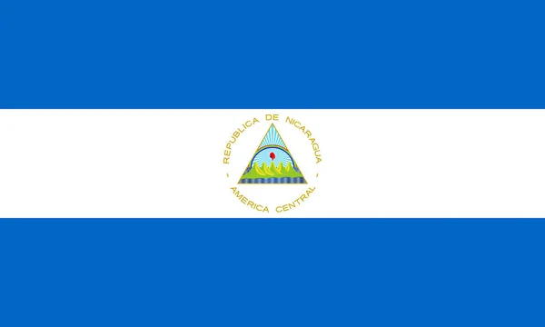 Vista Superior Bandera Oficial Nicaragua Patriota Concepto Viaje Sin Asta —  Fotos de Stock