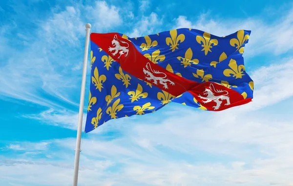 Bandeira Departamento Creuse França Fundo Céu Nublado Pôr Sol Vista — Fotografia de Stock