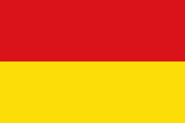 旗のトップビューオステンデ ベルギーを守る ベルギー旅行と愛国者の概念 旗竿はない 平面設計 レイアウト 旗の背景 — ストック写真