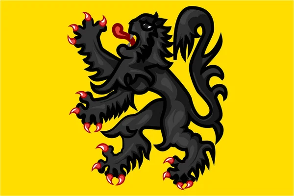 Draufsicht Auf Die Flagge Vlaanderen Belgien Belgisches Reise Und Patriotenkonzept — Stockfoto