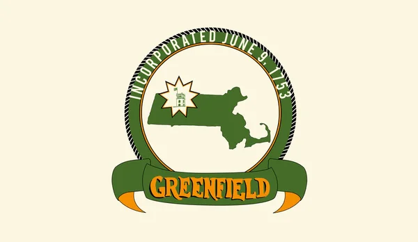 Vista Superior Bandera Greenfield Massachusetts Estados Desatados América Usa Viajes —  Fotos de Stock