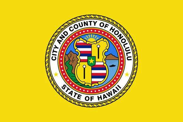 Vista Superior Bandera Honolulu Hawái Estados Desatados América Usa Viajes —  Fotos de Stock
