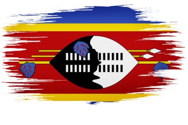 Renkli el yapımı fırça darbeleri Svaziland 'ın ulusal bayrağını boyadı. afiş, kart, reklam, TV reklamı, reklam, web tasarımı ve dergi şablonu