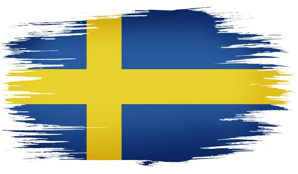 Colorful Hand Drawn Brush Strokes Painted National Country Flag Sweden — Stock Photo, Image