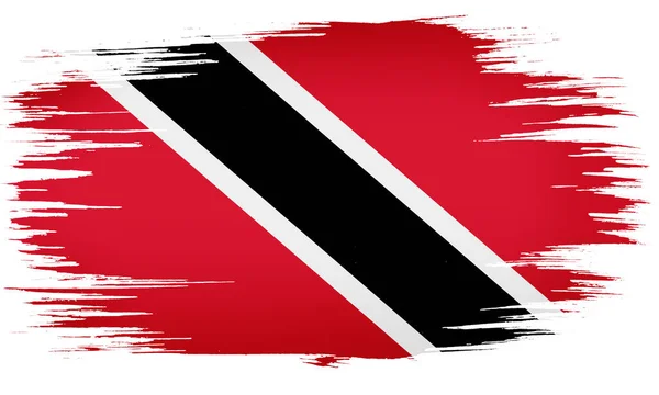 Coups Pinceau Colorés Dessinés Main Peint Drapeau National Trinité Tobago — Photo