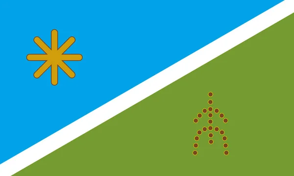 旗の上のビューKawesqar チリ旅行と愛国者の概念 旗竿はない 平面設計 レイアウト 旗の背景 — ストック写真