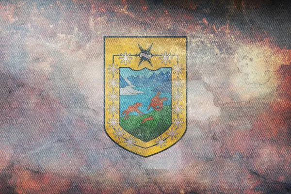 아이센의 꼭대기 텍스처의 플래그 애국자 개념이다 깃대는 플래그 — 스톡 사진