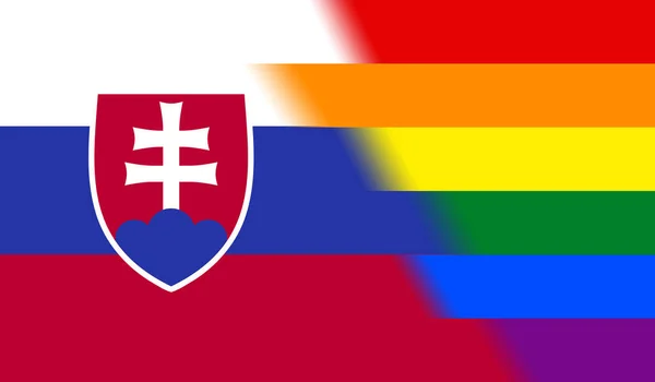 Pohled Shora Národní Vlajku Slovenska Žádný Vlajkový Stožár Letecký Design — Stock fotografie