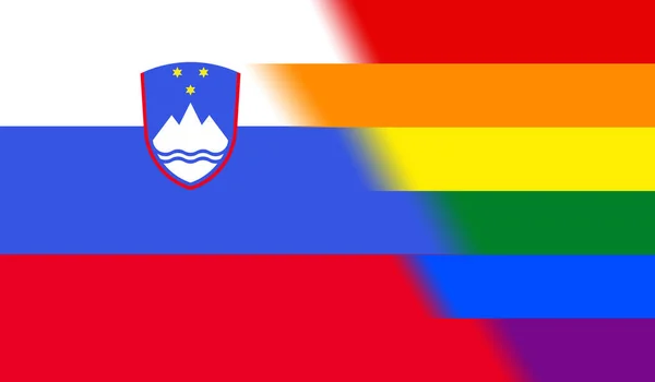 Pohled Shora Národní Vlajku Slovinska Žádný Vlajkový Stožár Letecký Design — Stock fotografie