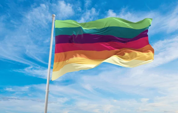 Exceso Bandera Género Ondeando Viento Cielo Nublado Concepto Libertad Amor — Foto de Stock