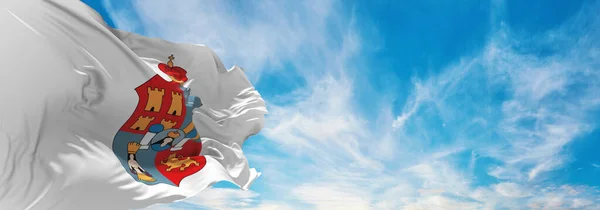 Флаг Табаско Мексика Облачном Фоне Неба Закате Панорамный Вид Мексиканские — стоковое фото