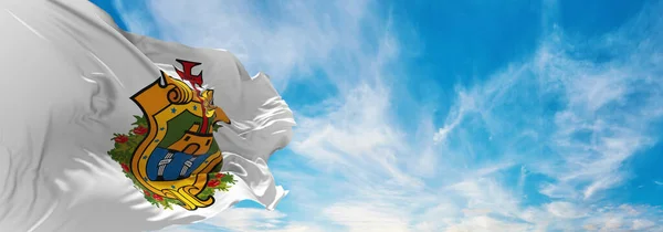 Bandera Veracruz México Fondo Nublado Del Cielo Puesta Del Sol —  Fotos de Stock