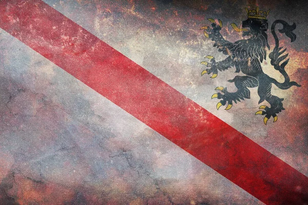复古国旗的顶部视图 比利时 带有格子纹理 比利时爱国者和旅行概念 没有旗杆 平面设计 国旗背景 — 图库照片