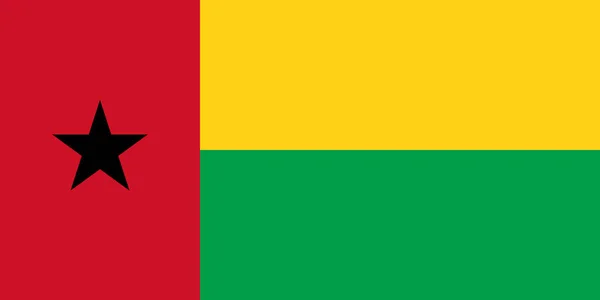 公式旗ギニアビサウのトップビュー 旅と愛国者の概念です 旗竿はない 平面設計 レイアウト 旗の背景 — ストック写真