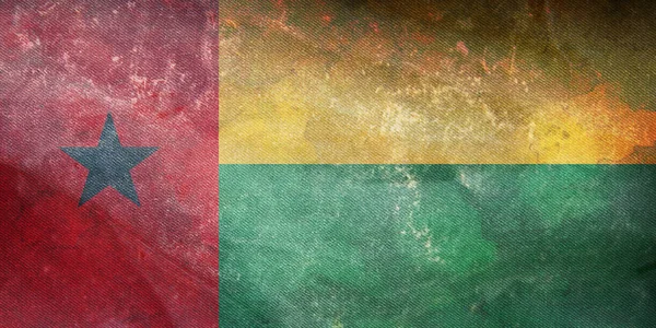 Draufsicht Auf Die Offizielle Retro Flagge Guinea Bissaus Mit Grunge — Stockfoto