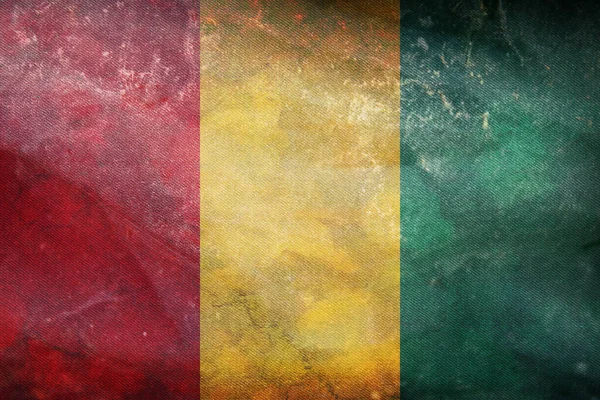 Top Kilátás Hivatalos Retro Zászló Guinea Grunge Textúra Utazási Hazafias — Stock Fotó