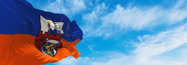 Zászló Siegen Felhős Háttér Naplemente Panorámás Kilátás Német Szövetségi Köztársaság — Stock Fotó