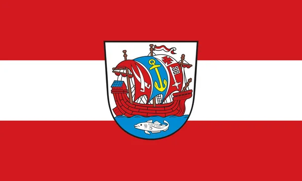 Κάτοψη Της Σημαίας Του Bremerhaven Ομοσπονδιακή Δημοκρατία Τής Γερμανίας Χωρίς — Φωτογραφία Αρχείου