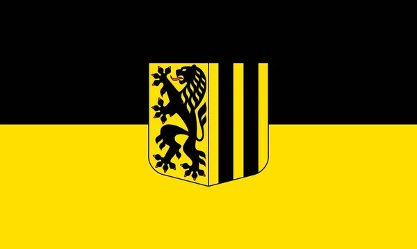 Вид Флаг Дрездена Федеративная Республика Германия Флагштока Дизайн Самолета Макет — стоковое фото