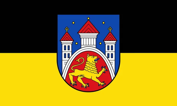 ゲッティンゲンの旗の上からの眺め ドイツ連邦共和国 旗竿はない 平面設計 レイアウト 旗の背景 — ストック写真
