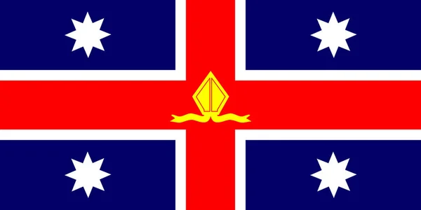 澳大利亚英国圣公会旗帜最高视图 澳大利亚旅行和爱国心的概念 没有旗杆 平面设计 国旗背景 — 图库照片