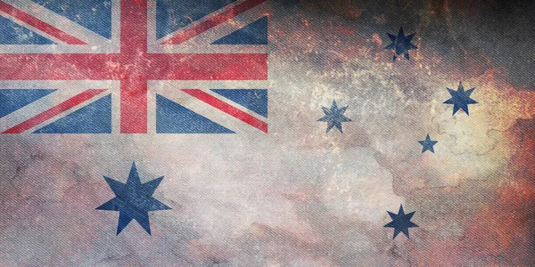 Вид Сверху Морского Прапорщика Австралии Австралийский Ретро Флаг Граненой Текстурой — стоковое фото