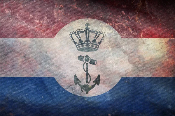 Widok Góry Banderę Reserve Marine Holandia Flaga Retro Grunge Tekstury — Zdjęcie stockowe